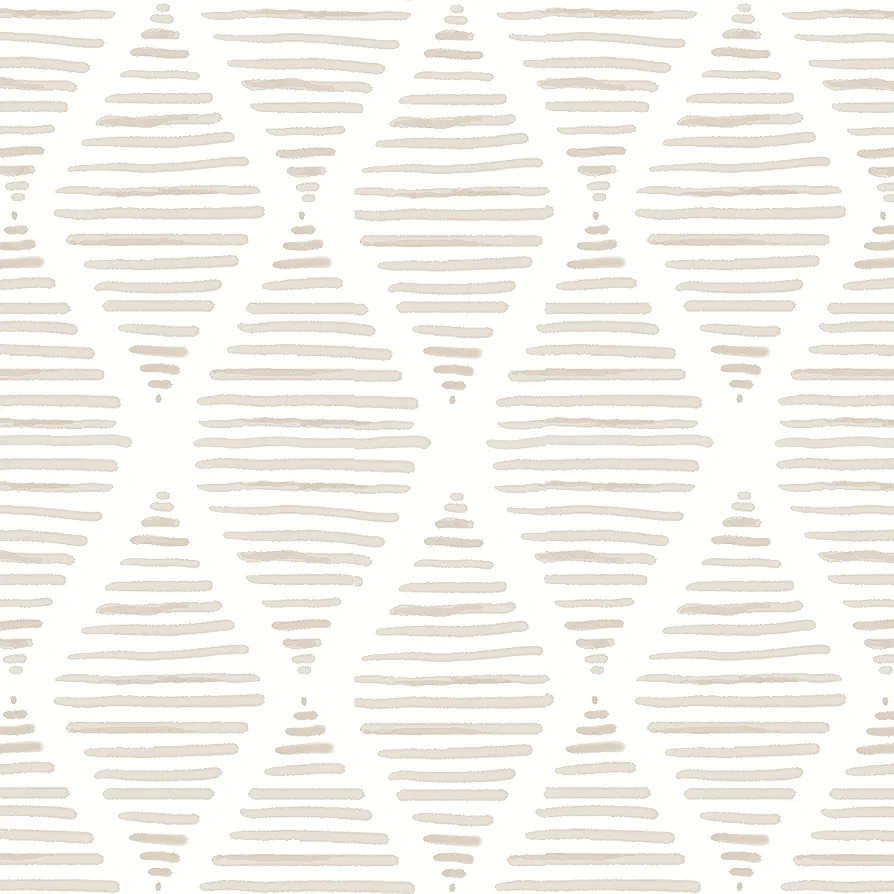Modern Stripe Peel and Stick Wallpaper Beige and White Contact Paper 17.7” x 78.7” Geometric ... | Amazon (US)