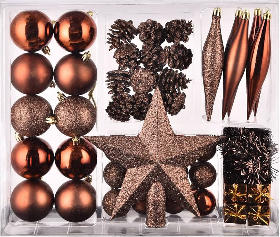 Amazon.com: 50 Pcs Christmas Tree Ornaments Set, Shatterproof Christmas Balls Ornament for Tree D... | Amazon (US)