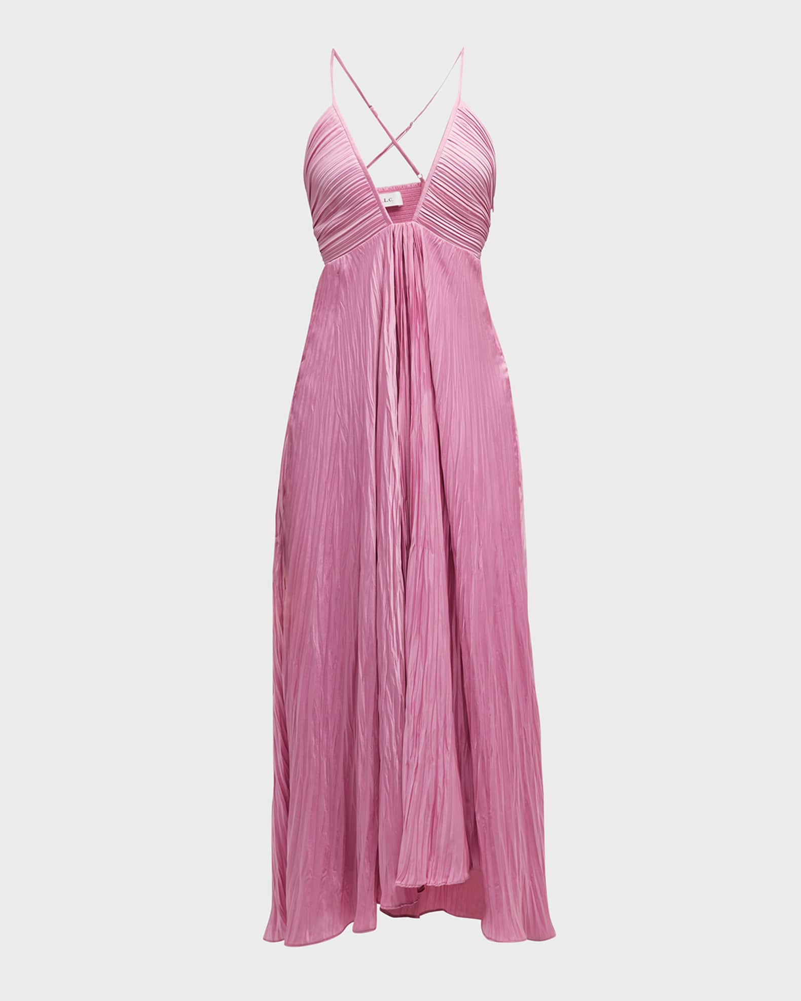 Angelina Pleated Midi Dress | Neiman Marcus