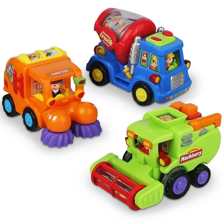 CifToys Friction Powered Push and Go Toddler Construction Toys Truck Vehicle Playset (3 Pieces) | Walmart (US)