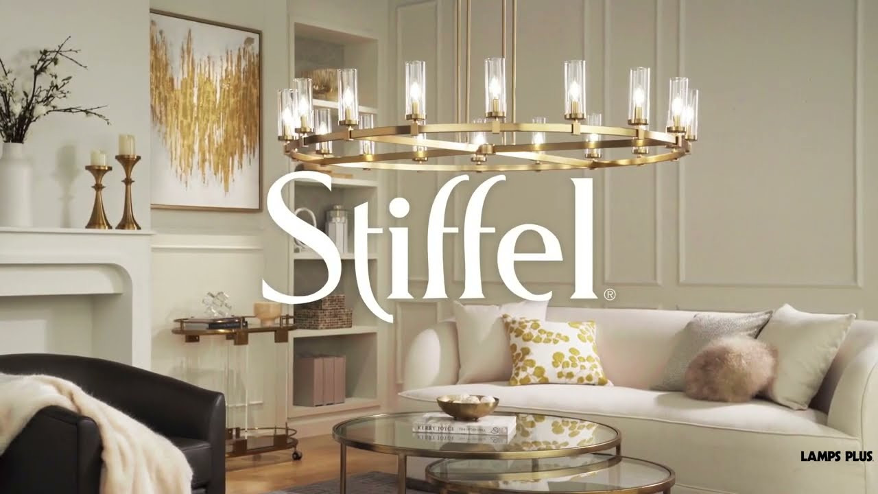 Stiffel Aron 60" Wide 18-Light Modern Brass Finish Ring Chandelier - #655N1 | Lamps Plus | Lamps Plus