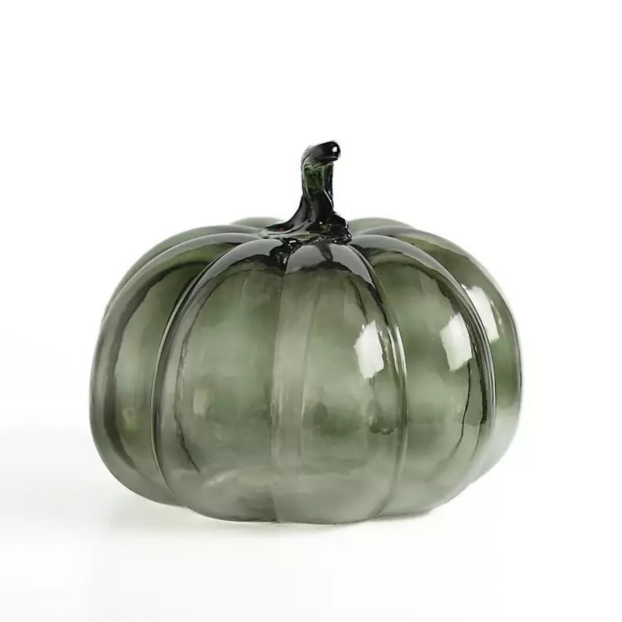 Green glass pumpkin decor piece for your home living room or mantle.

#LTKSeasonal #LTKhome
