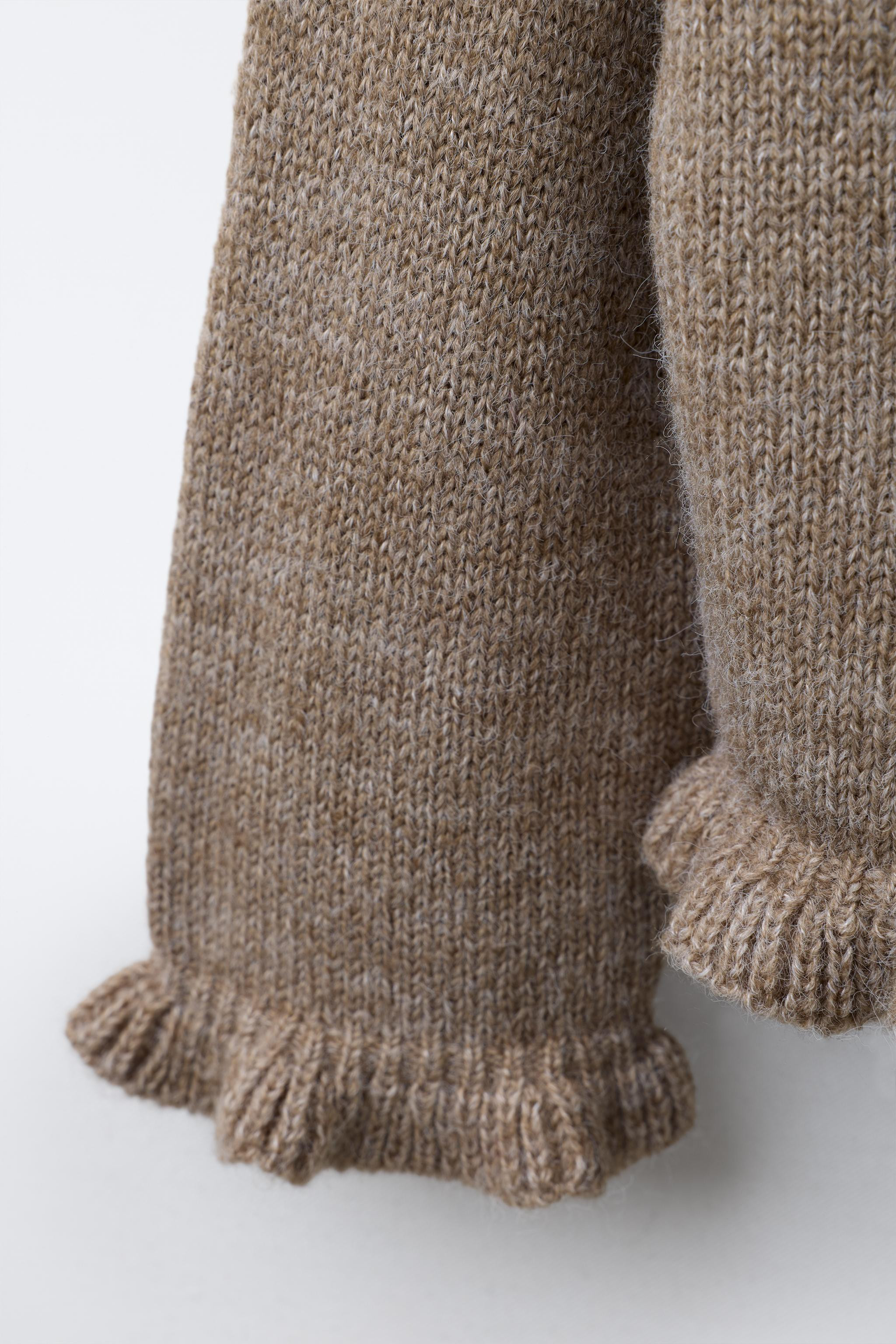 RUFFLED WOOL KNIT CARDIGAN | Zara US