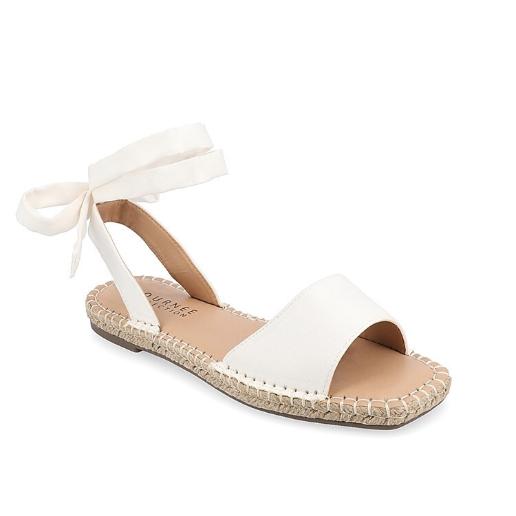 Journee Collection Emelie Espadrille Sandal | Women's | White | Size 7.5 | Sandals | Espadrille | DSW