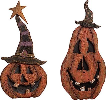 Transpac Imports, Inc. Jack-O-Lantern Pumpkin Rustic Orange 14 x 7 Plywood Halloween Figurines Se... | Amazon (US)