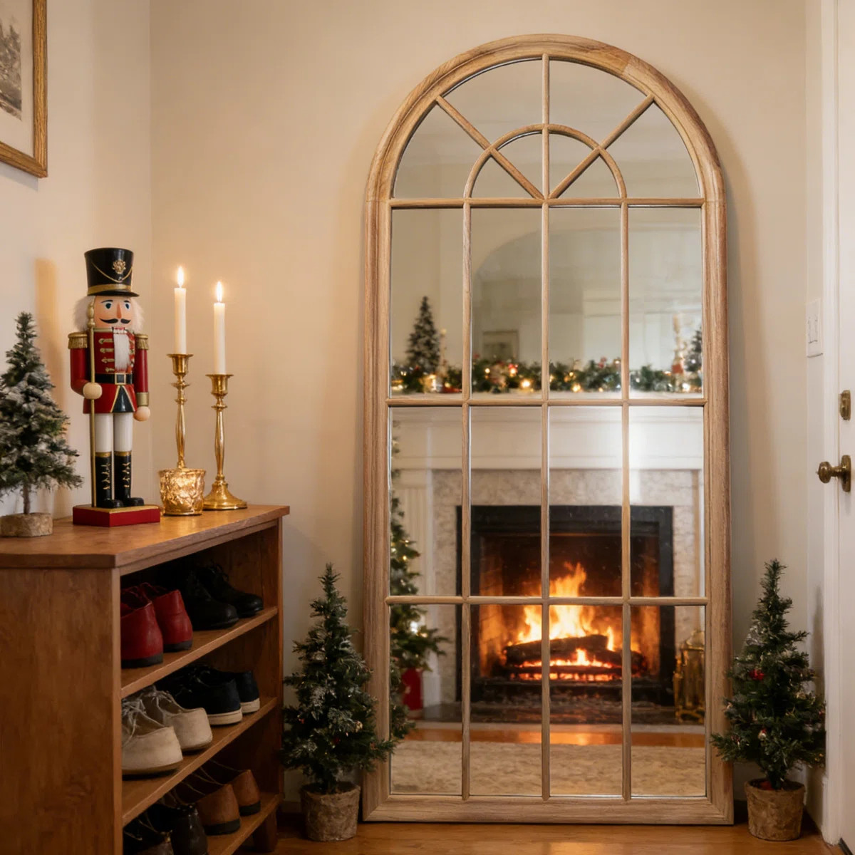 Everly Quinn Large Arched Windowpane Full-Length Wall Mirror With Solid Wood Frame & Reviews | Wa... | Wayfair North America