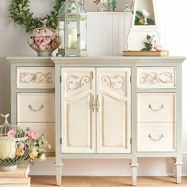 Cottage Chic Distressed Sideboard Cabinet | SHIPS FREE | Antique Farm House