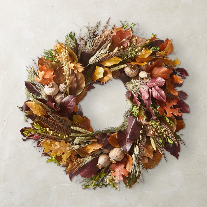 Pheasant Feather Wreath, 22" | Williams-Sonoma