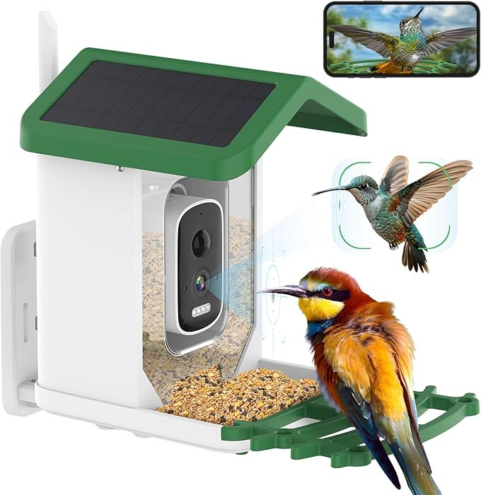 Bird Feeder with Camera with AI Identify Birds Species Solar Panel, Smart Bird House with Cam, 4K... | Amazon (US)