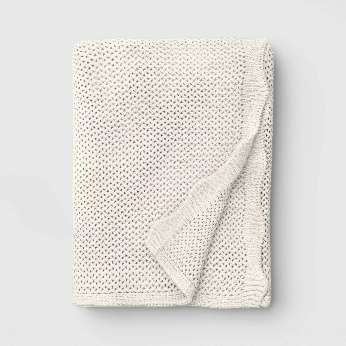 Knit Throw with Scalloped Edge Ivory - Threshold™ | Target