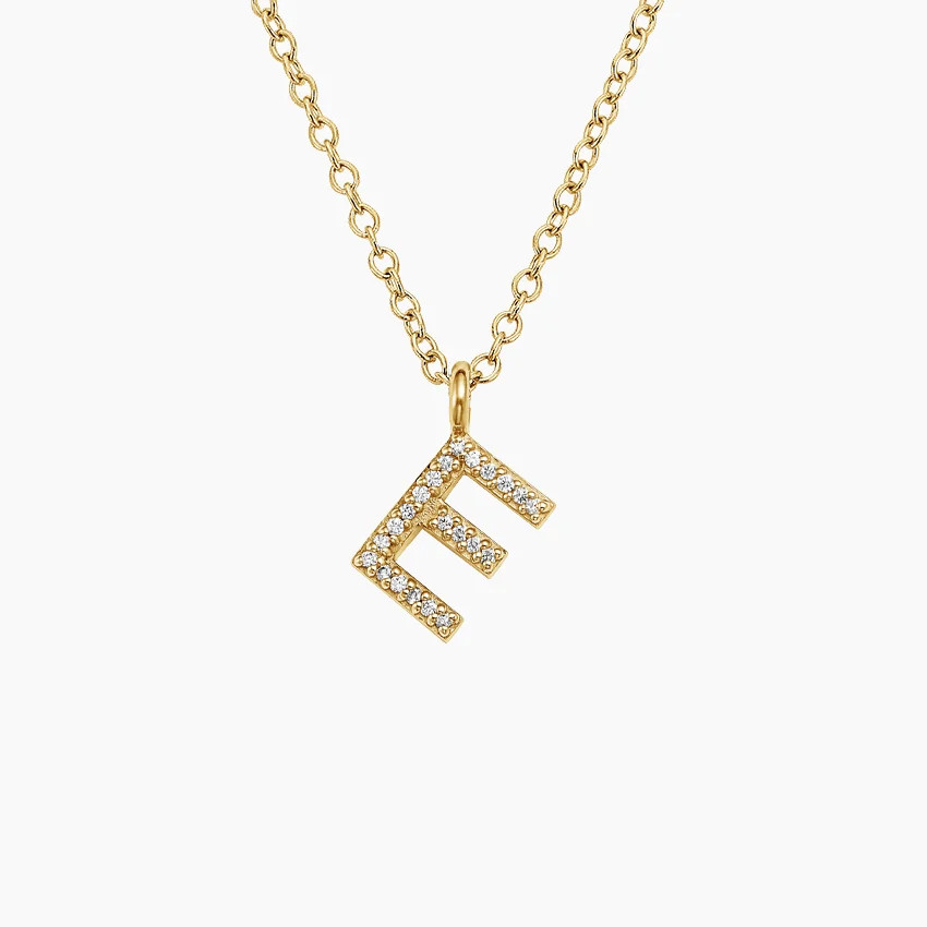 Initial Diamond Pendant Necklace in 14K Yellow Gold | Brilliant Earth