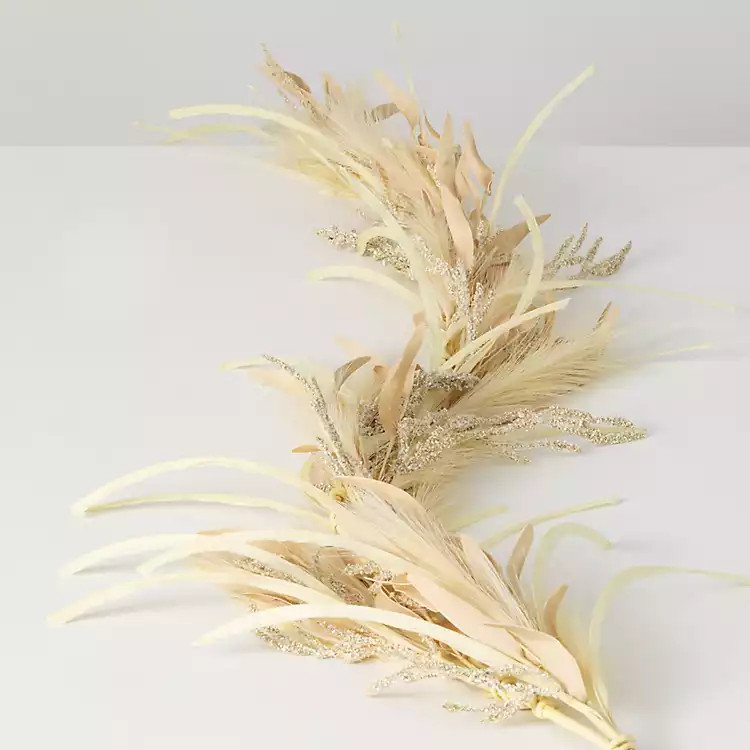 Natural Plume Grass and Berries Garland | Kirkland's Home