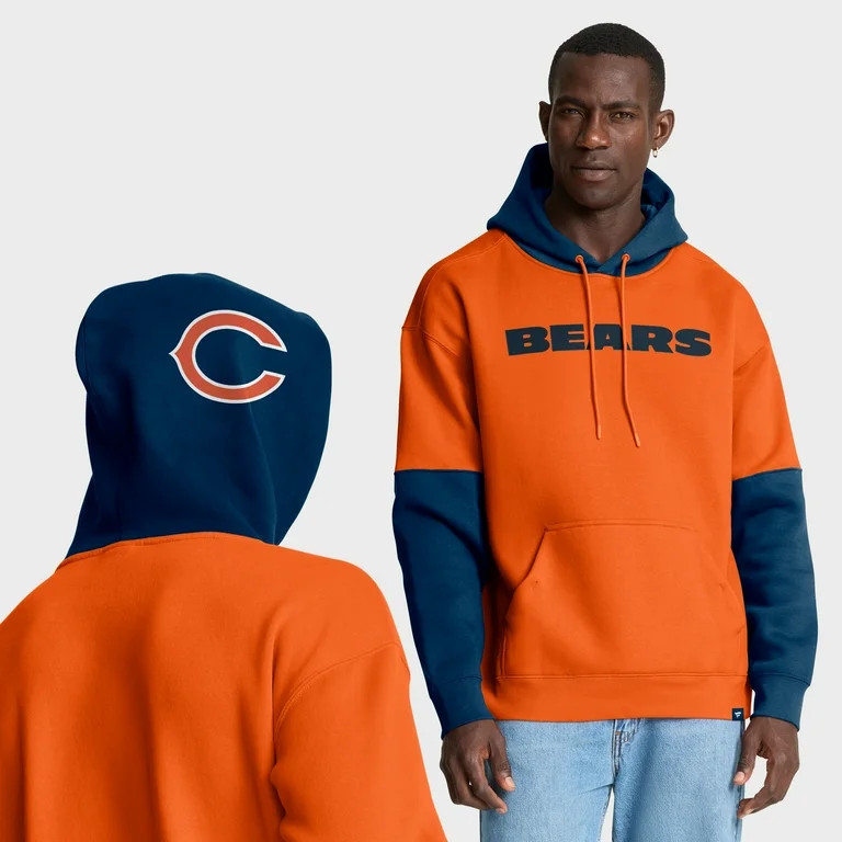 Men's Fanatics Orange Chicago Bears Helmet Pullover Hoodie | Walmart (US)