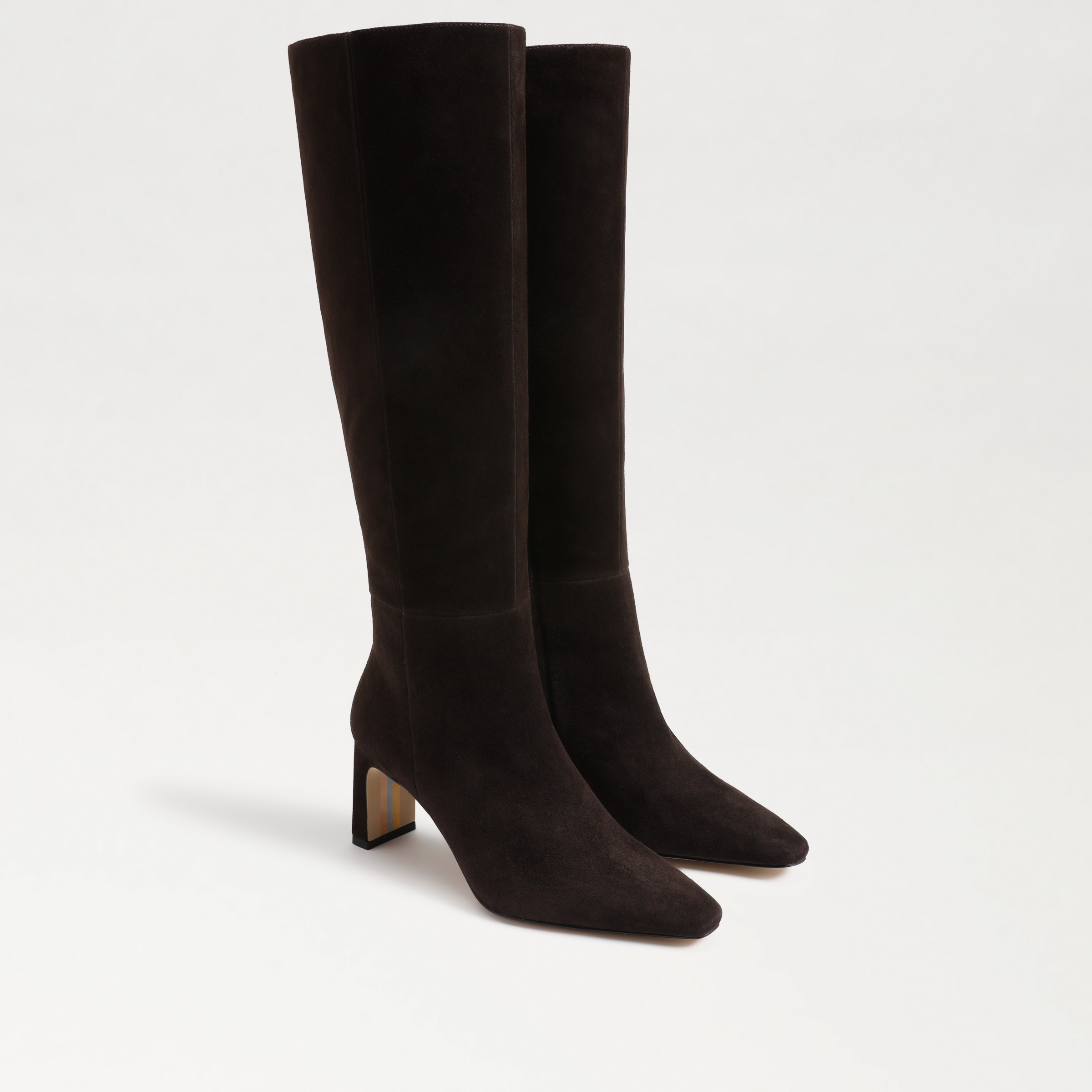 Sam Edelman Sylvia Wide Calf Knee High Boot Chocolate Brown Suede | Sam Edelman