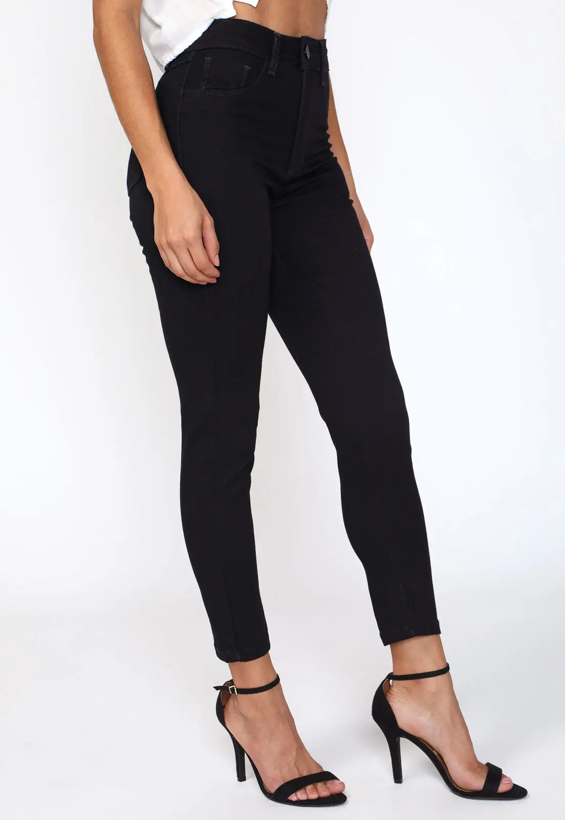 Calça Sarja Sawary Skinny Push Up Preta | Dafiti (BR)