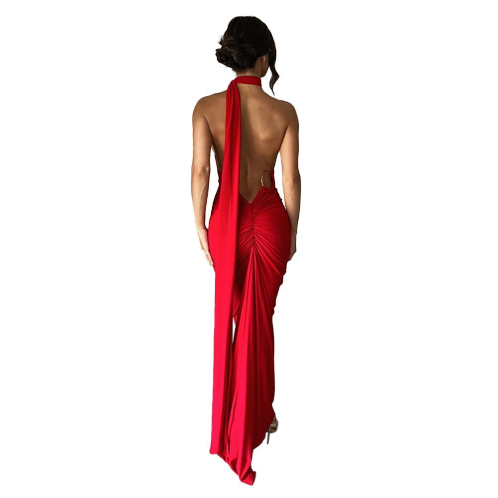 Women Sexy Backless Bodycon Sleeveless Open Back Maxi Dress for Going Out, Elegant Party Cocktail... | Amazon (US)