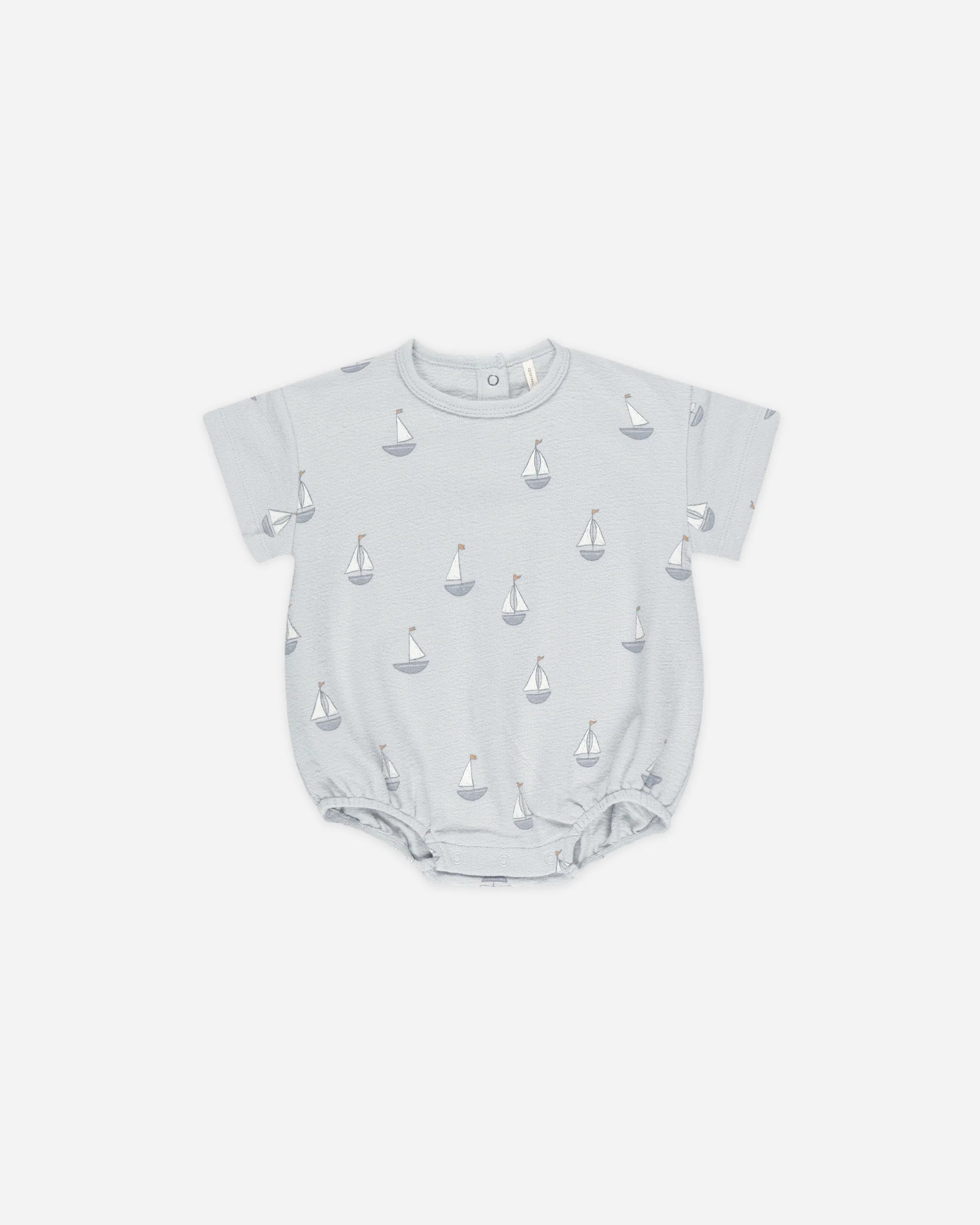 Relaxed Short Sleeve Bubble Romper || Sailboats | Rylee + Cru