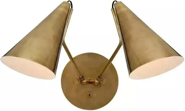 Clemente Double Wall Sconce, Brass Antique Finish, Modern Light Fixture | Amazon (US)