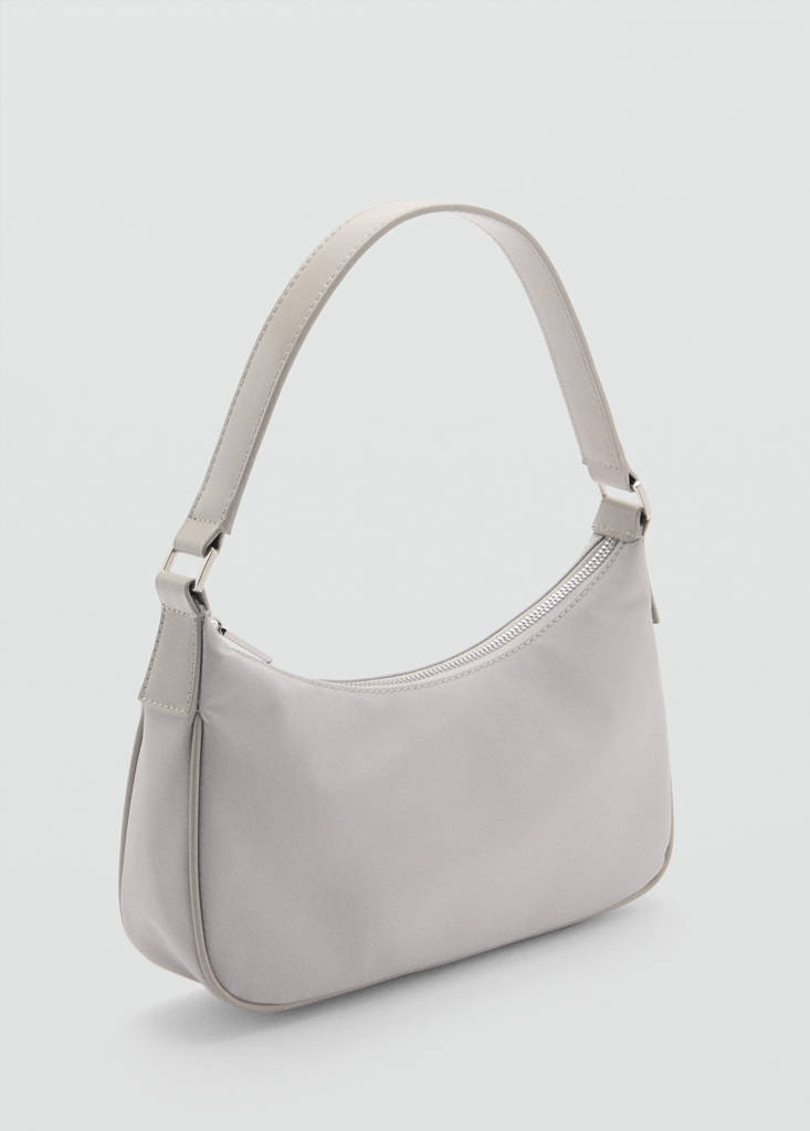 Small nylon shoulder bag light/pastel grey - Women - One size - MANGO | Mango (US/MX/AU)