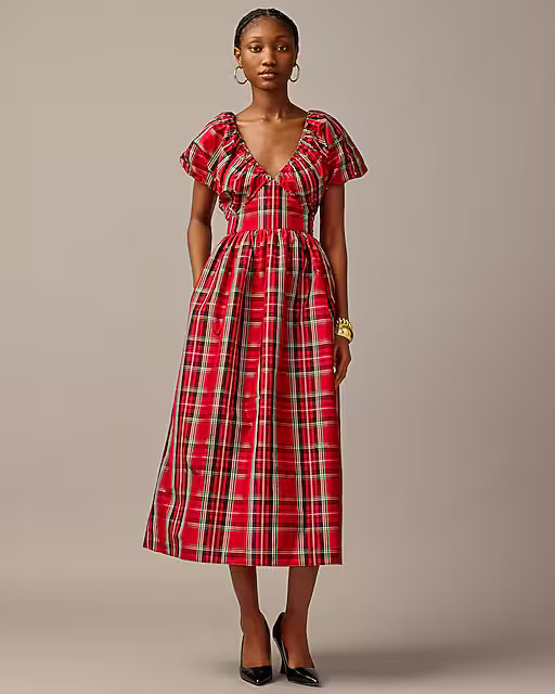 Collection Cecily dress in tartan taffeta | J. Crew US