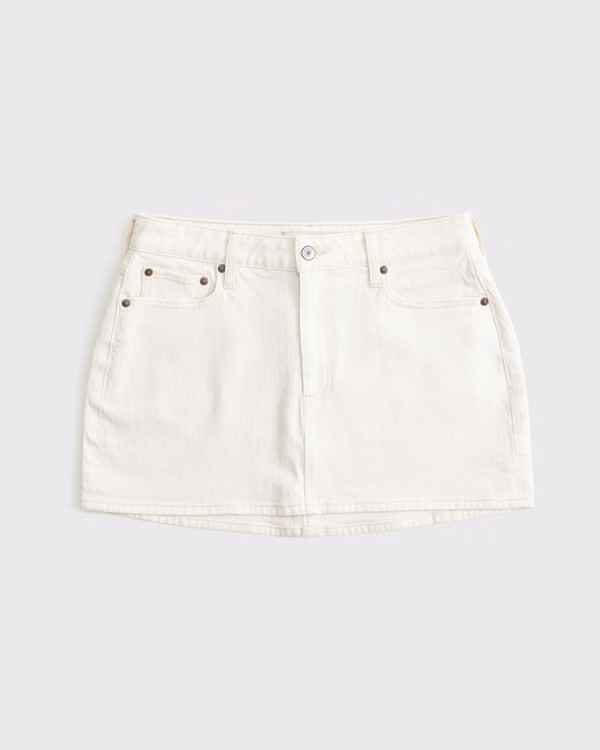 Women's Curve Love Mid Rise Denim Mini Skirt | Women's Bottoms | Abercrombie.com | Abercrombie & Fitch (US)