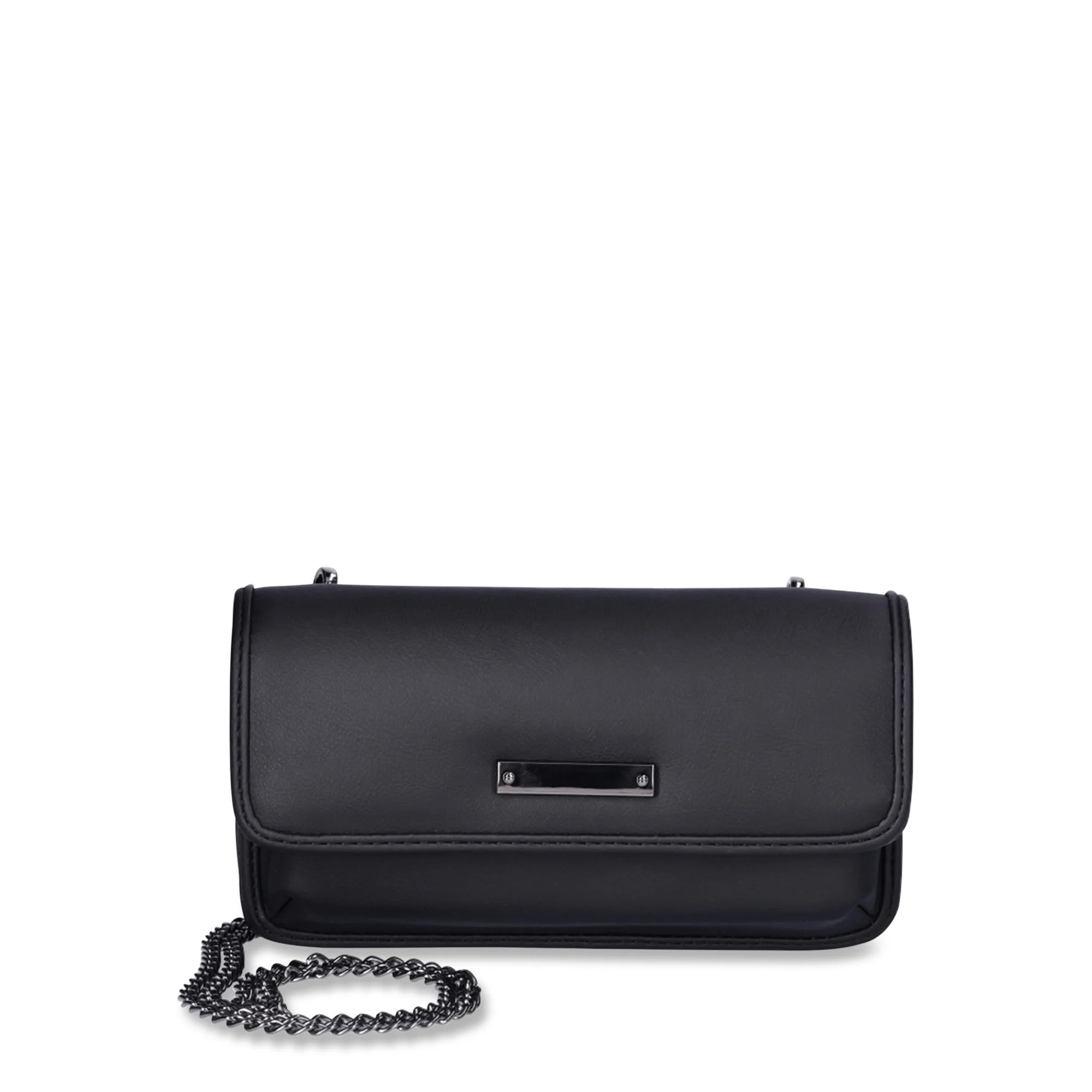 No Boundaries Women's Flap Phone Crossbody Bag, Black | Walmart (US)