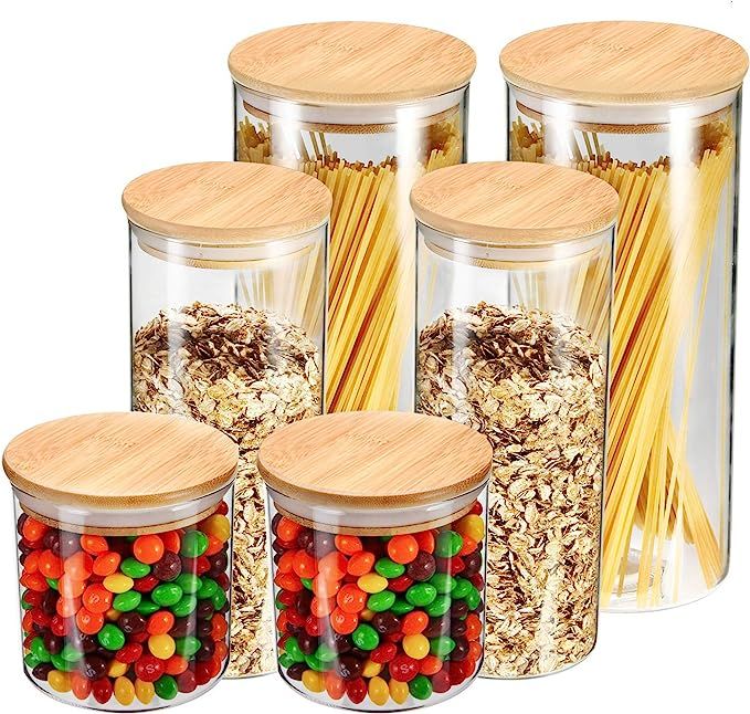YULEER Airtight Food Storage Containers, Glass Jars with Lids,Glass Jar for Serving Candy, Cookie... | Amazon (US)