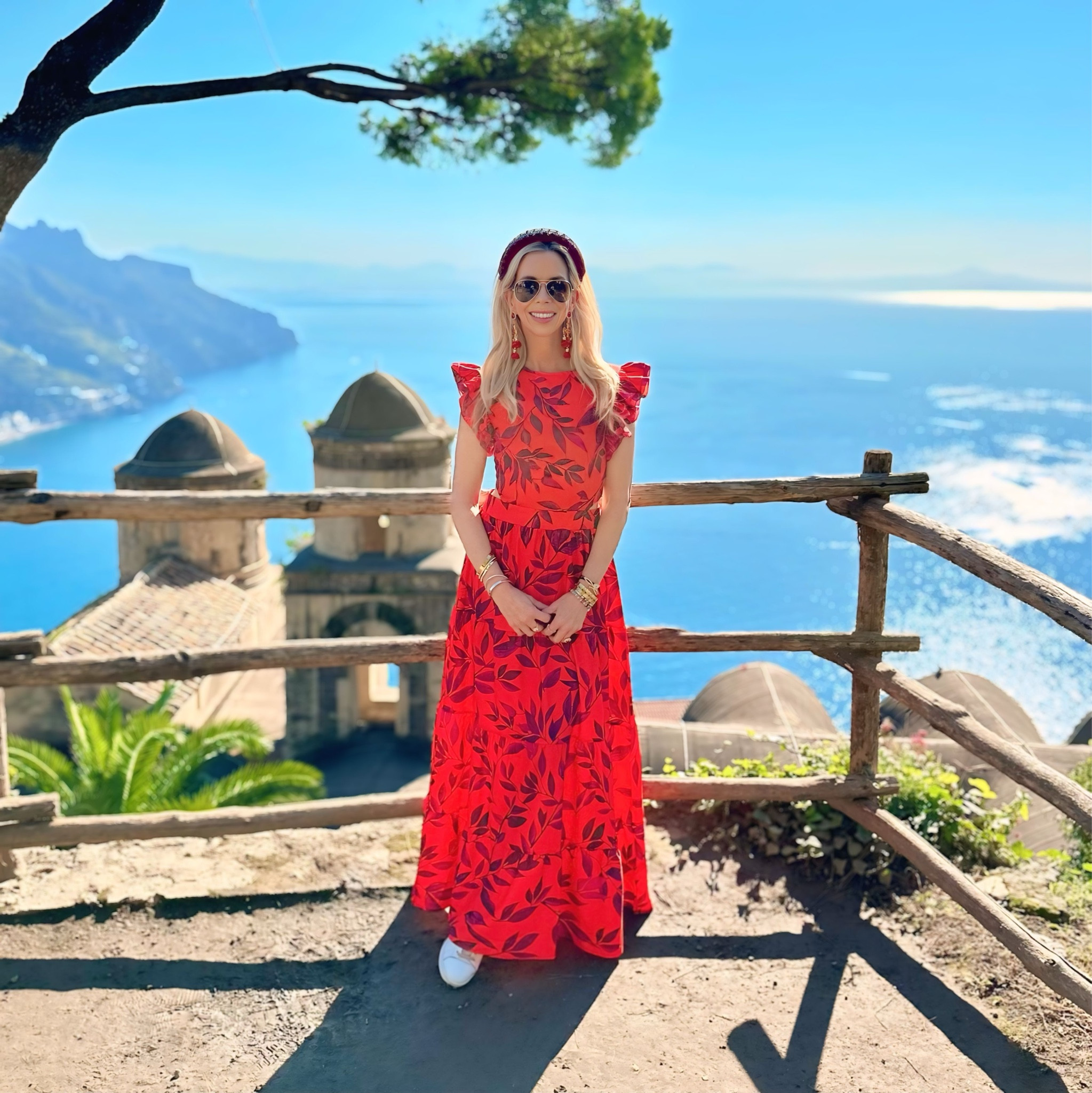 Red floral maxi dress with cut out lace up back. Perfect for travel, weddings, brunch, date night or vacation. Cute ruffle detail and beautiful print. 

#LTKSaleAlert #LTKWedding #LTKTravel