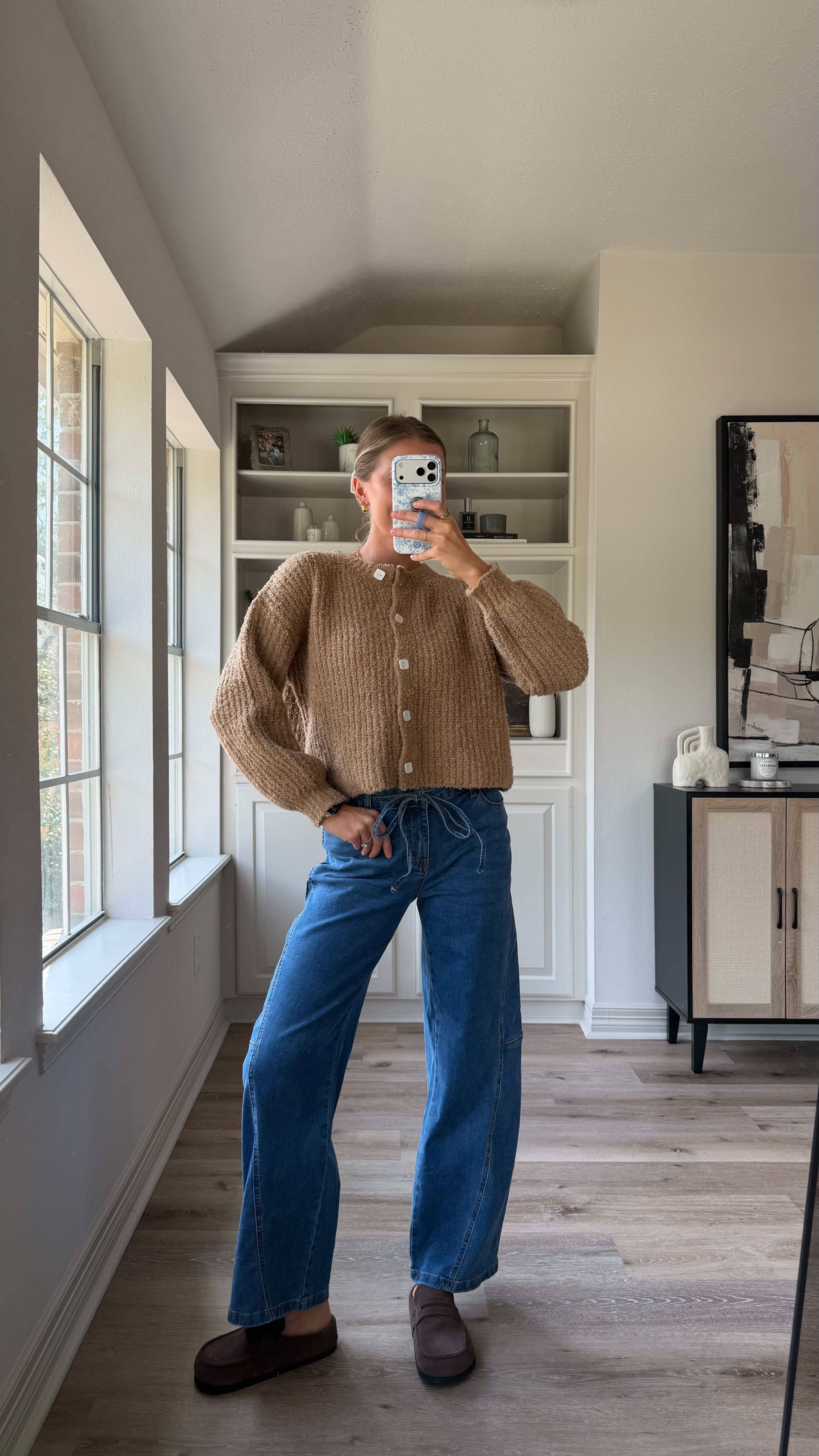Comfy cute everyday mom outfit inspo! S in cardigan, 4 in denim  

 #LTKootd #LTKTall