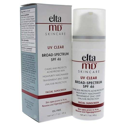 EltaMD UV Clear Face Sunscreen, SPF 46 Oil Free Sunscreen with Zinc Oxide, Protects and Calms Sen... | Amazon (US)