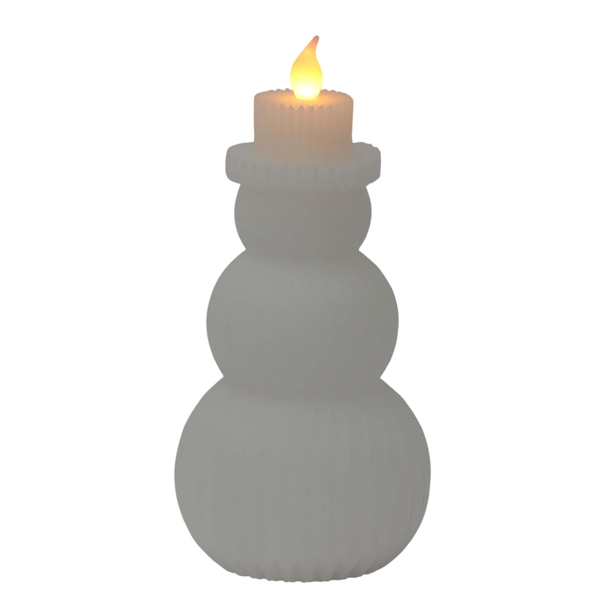 Lighted Candle Snowman Christmas Tabletop Decoration, White, 9", by Holiday Time - Walmart.com | Walmart (US)