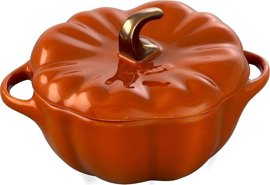 STAUB 0.5-qt Petite Ceramic, Oven & Stove Safe up to 572°F, Pumpkin Dish, Baking , Candy Dish, B... | Amazon (US)