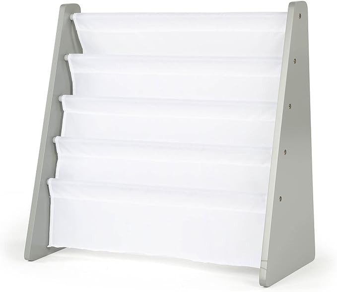 Humble Crew, Grey/White Kids Book Rack Storage Bookshelf, 4 Tiers | Amazon (US)