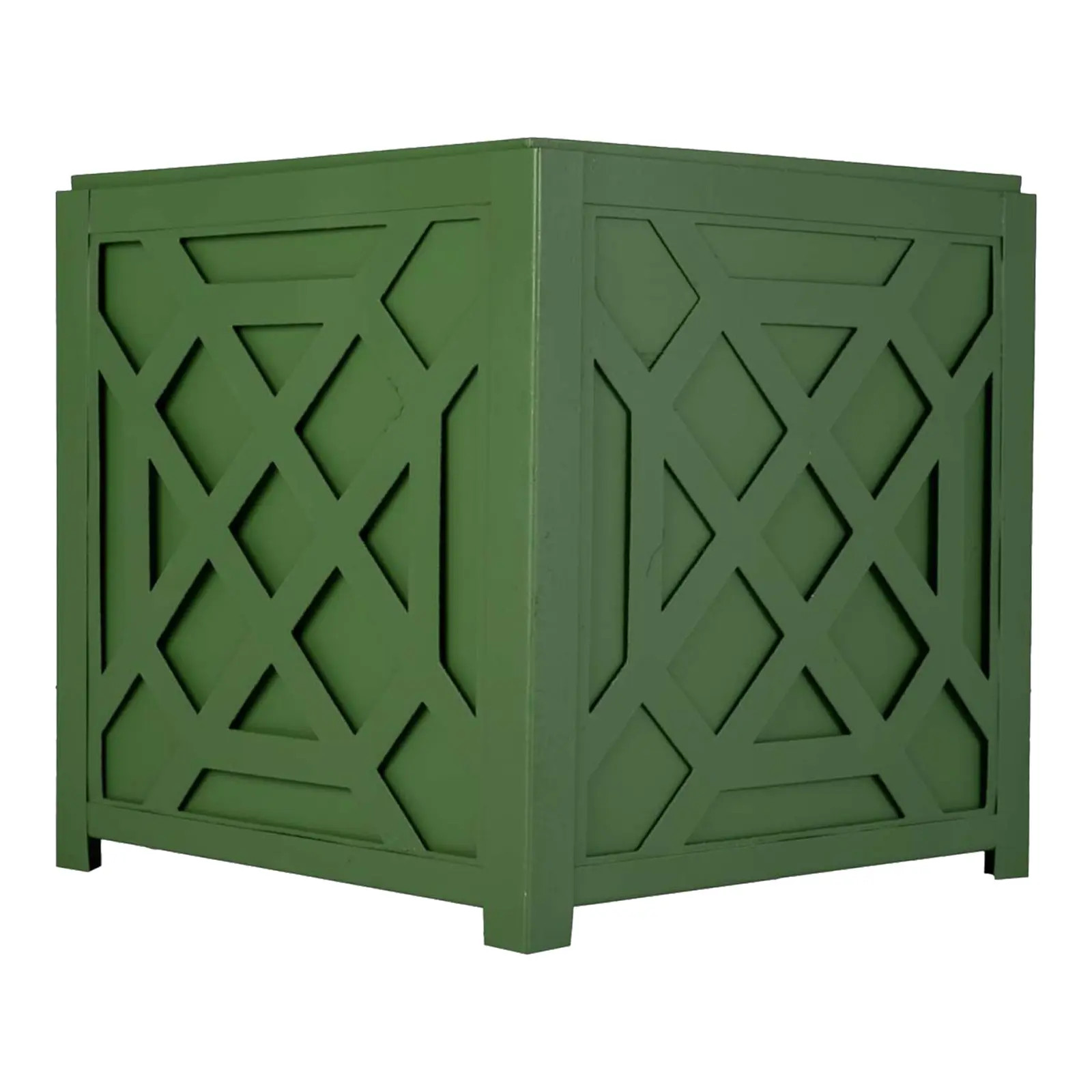 Chippendale Planter with Removable Liner in Mossy Green, Large | Chairish