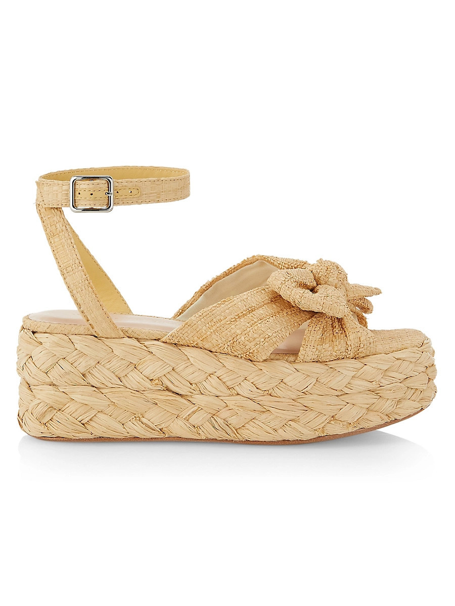 Women's Gaby Raffia Bow Espadrilles - Natural - Size 7.5 | Saks Fifth Avenue