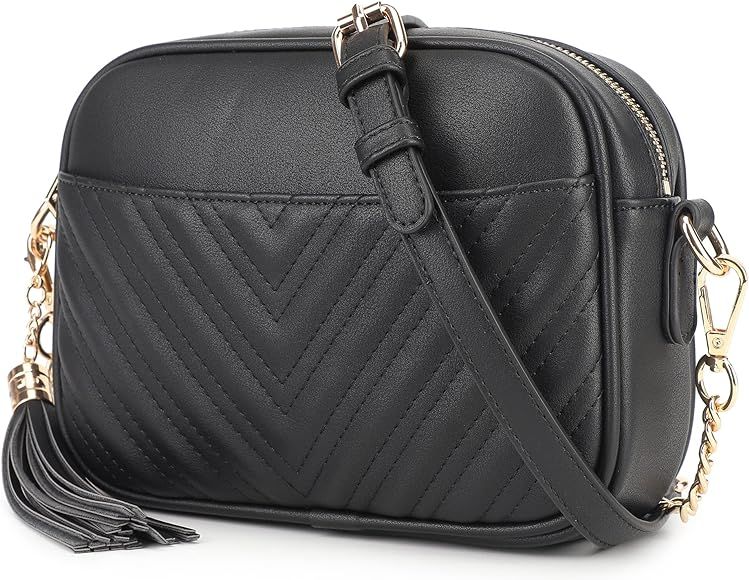 Quilted Crossbody Bag, Trendy Design Shoulder Purse | Amazon (US)