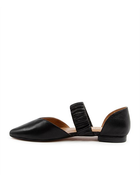 Midas Garfield Black Leather Flat Shoes | David Jones | David Jones (Australia & New Zealand)