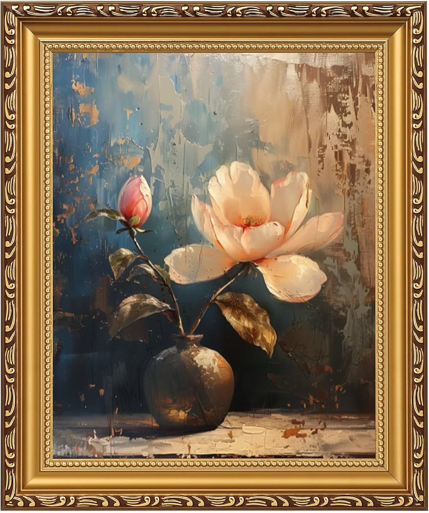 MIEVU Gold Vintage Framed Wall Art - Canvas Wall Art Prints for Living Room Decor Bedroom Home Ba... | Amazon (US)