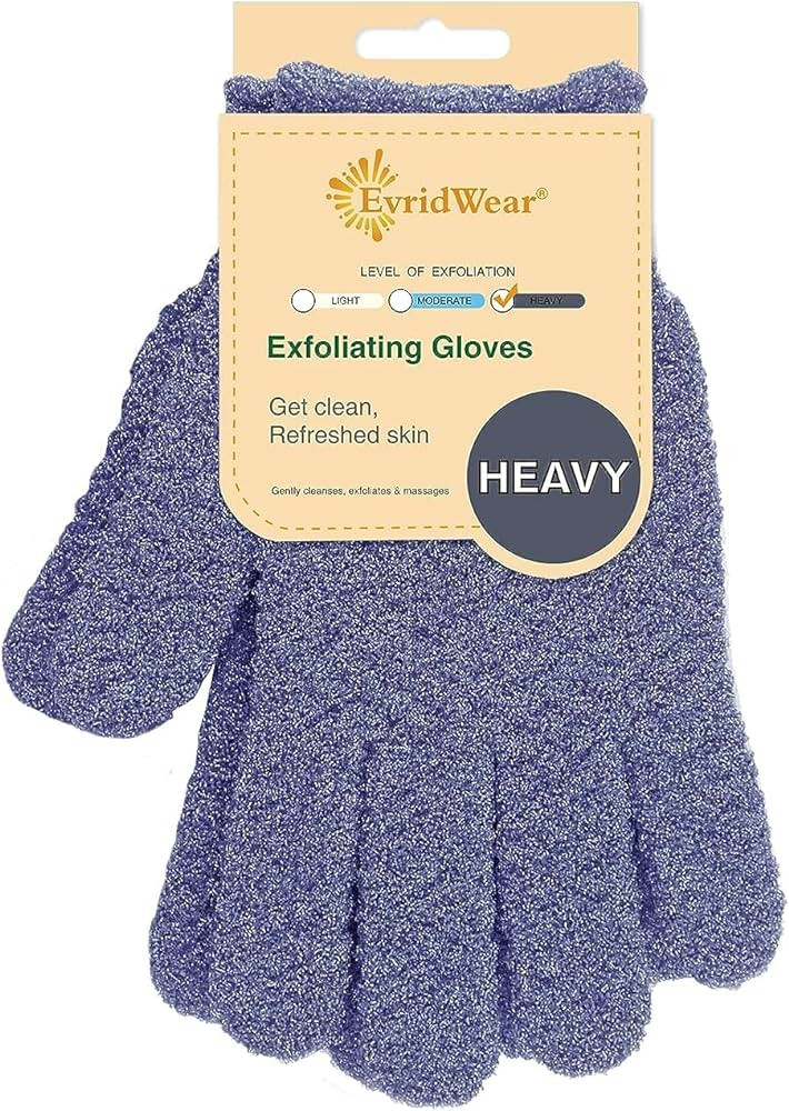 Evridwear Exfoliating Dual Texture Bath Gloves for Shower, Spa, Massage and Body Scrubs, Dead Ski... | Amazon (US)