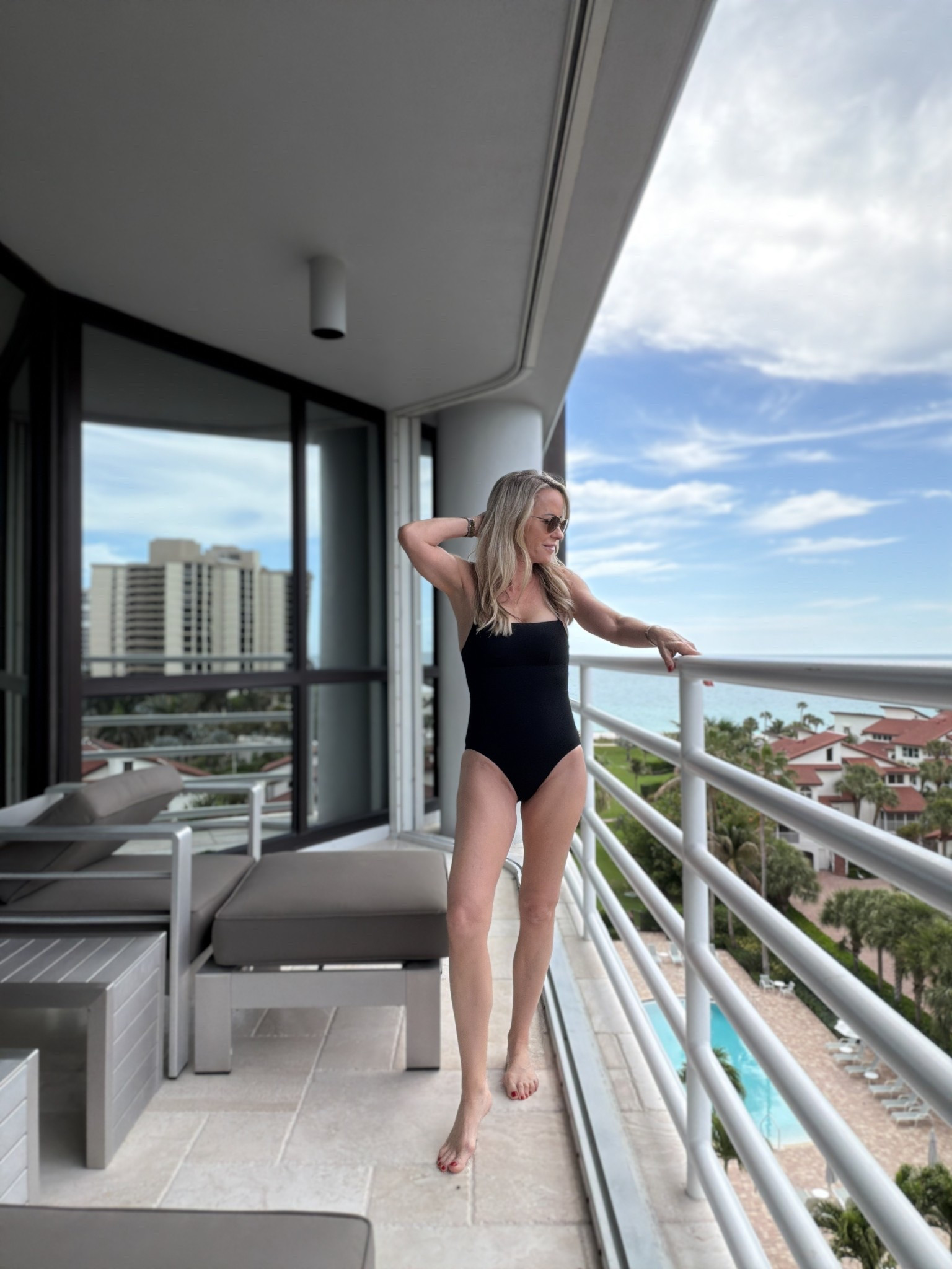 The one-piece I’ll be living in all season 🤍
Smoothing, sculpting, and so flattering without feeling tight. Adjustable straps + the perfect stretch. Paired with my go-to polarized aviators.

#LTKOver40 #LTKPetite #LTKSwim