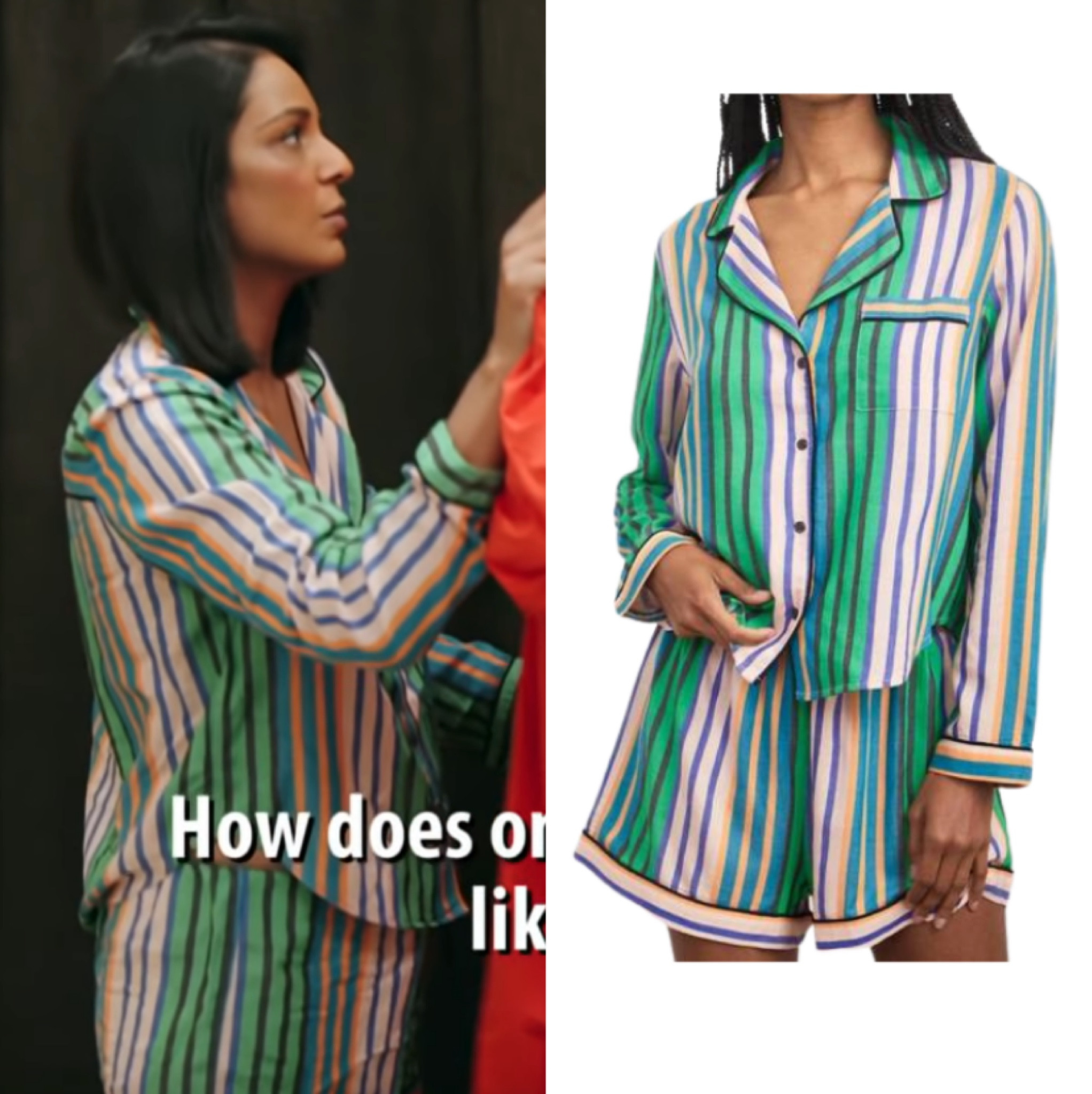 Jessel Taank’s Striped Pajama Set 