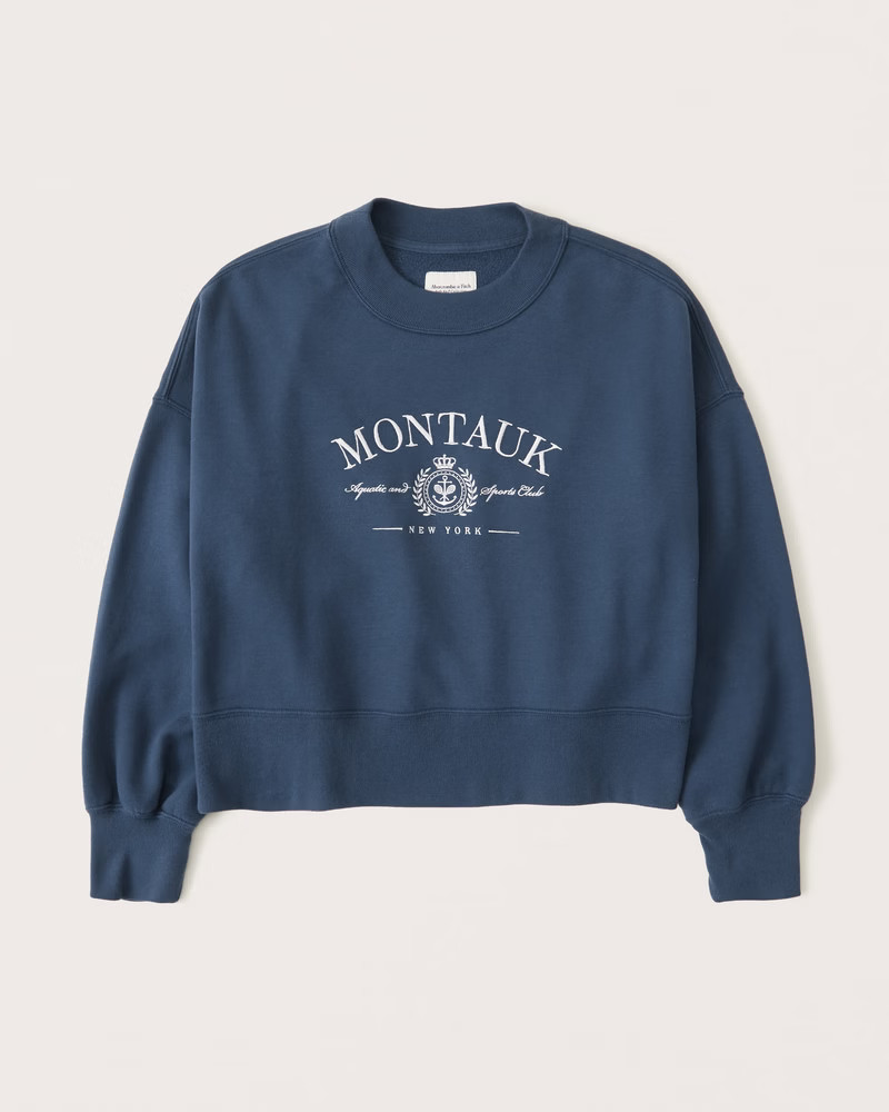 Women's 90s Sharkbite Graphic Crew Sweatshirt | Women's Tops | Abercrombie.com | Abercrombie & Fitch (US)