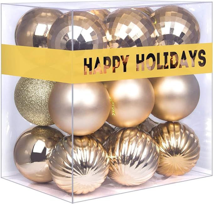 18PCS Christmas Balls Ornaments for Xmas Tree - Small Shatterproof Christmas Tree Decorations Per... | Amazon (US)