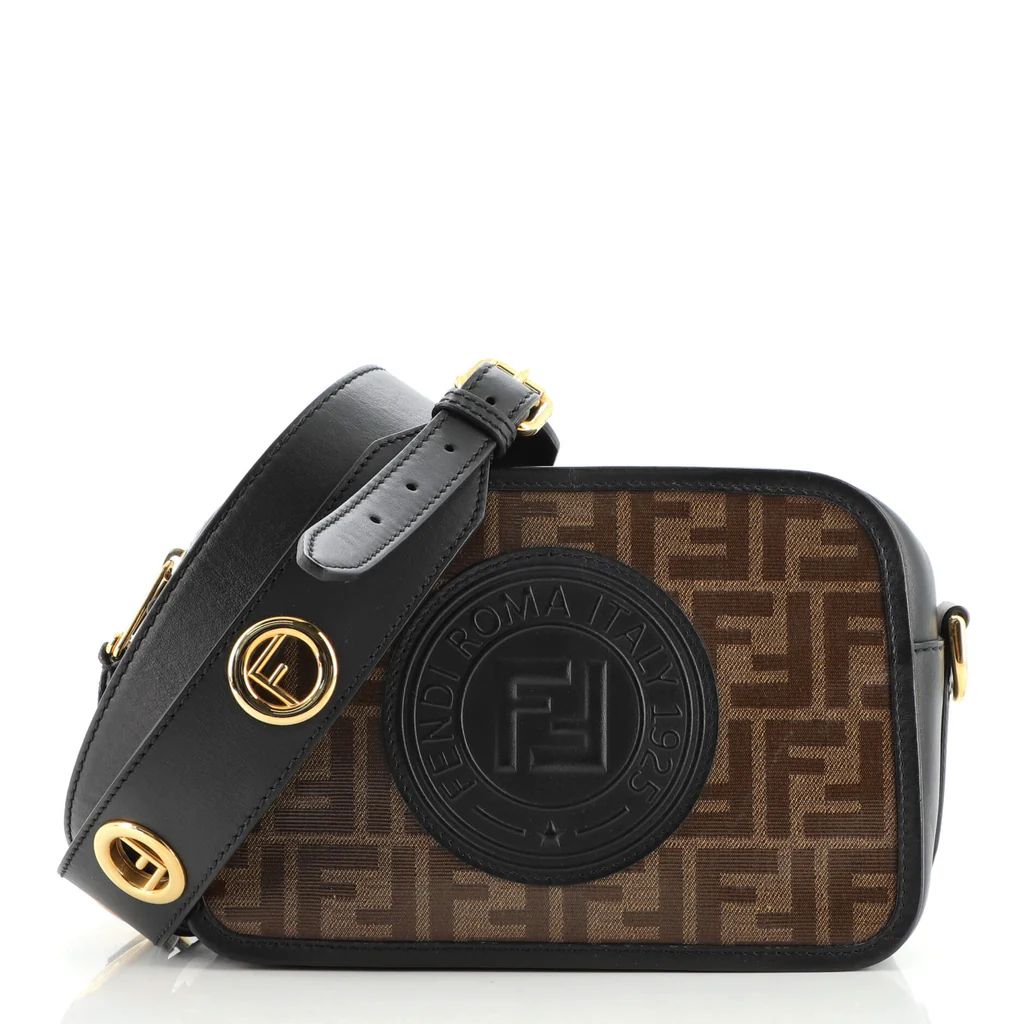 F is Fendi Logo Stamp Camera Bag Zucca Coated Canvas Small | Rebag