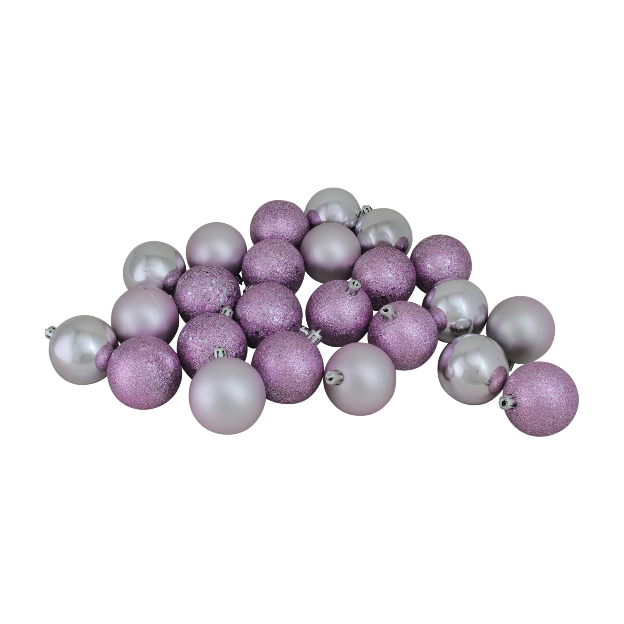 Northlight 24ct Shatterproof 4-Finish Christmas Ball Ornament Set 2.5" - Purple | Walmart (US)
