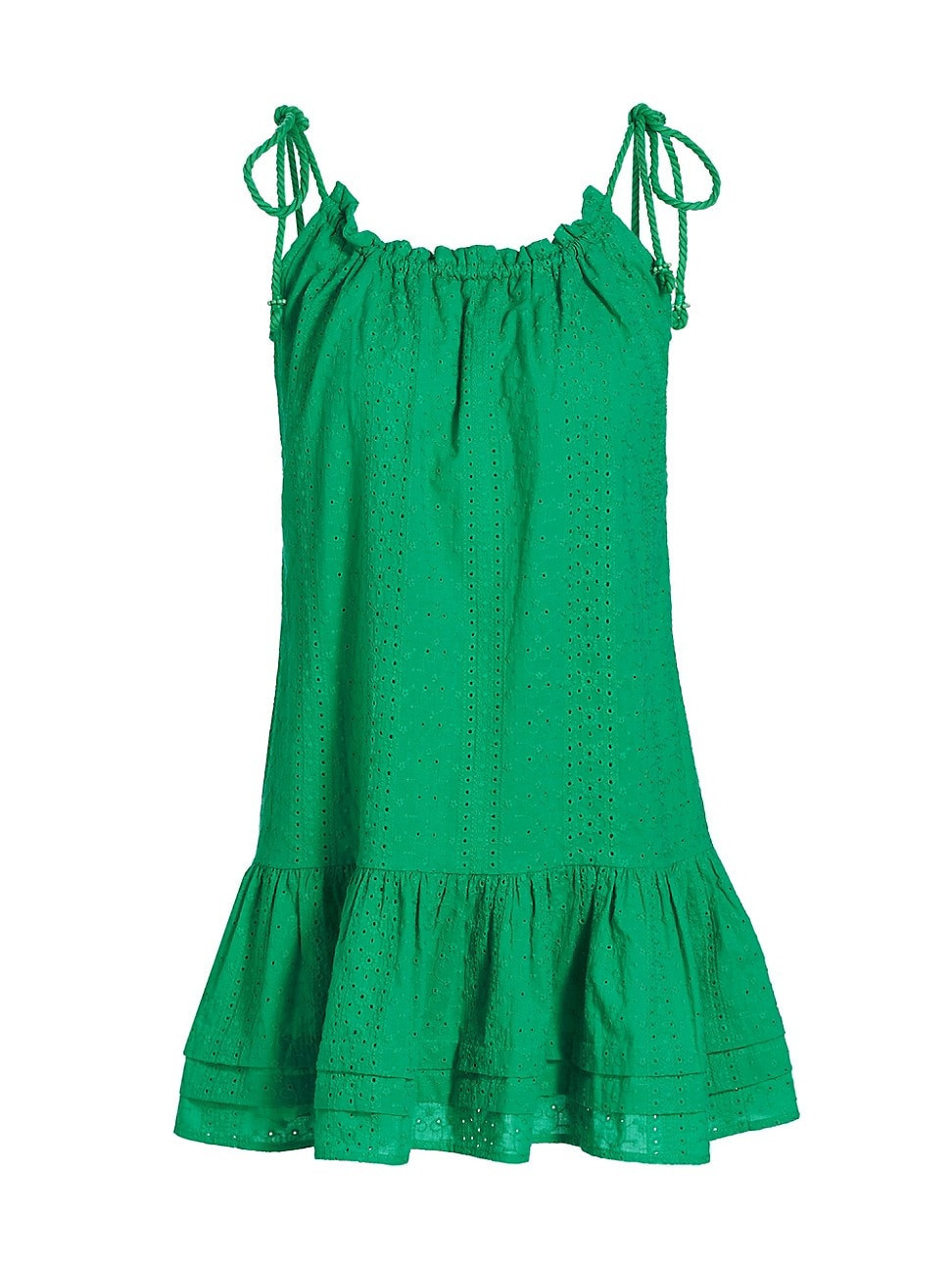 Women's Eyelet Cotton Minidress - Green - Size Small | Saks Fifth Avenue