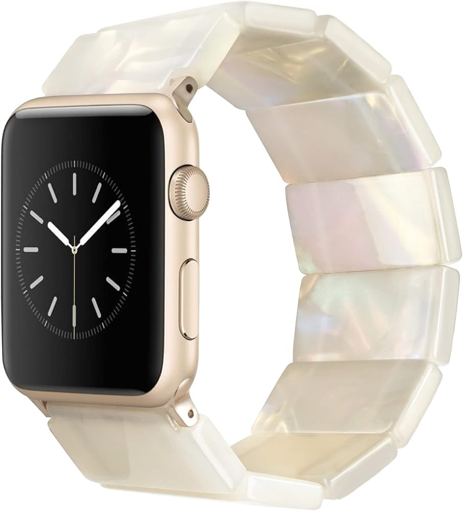 Heesch Upgraded Stretchy Resin Watch Band Compatible with Apple Watch for Women, Men, Tortoise Sh... | Amazon (US)