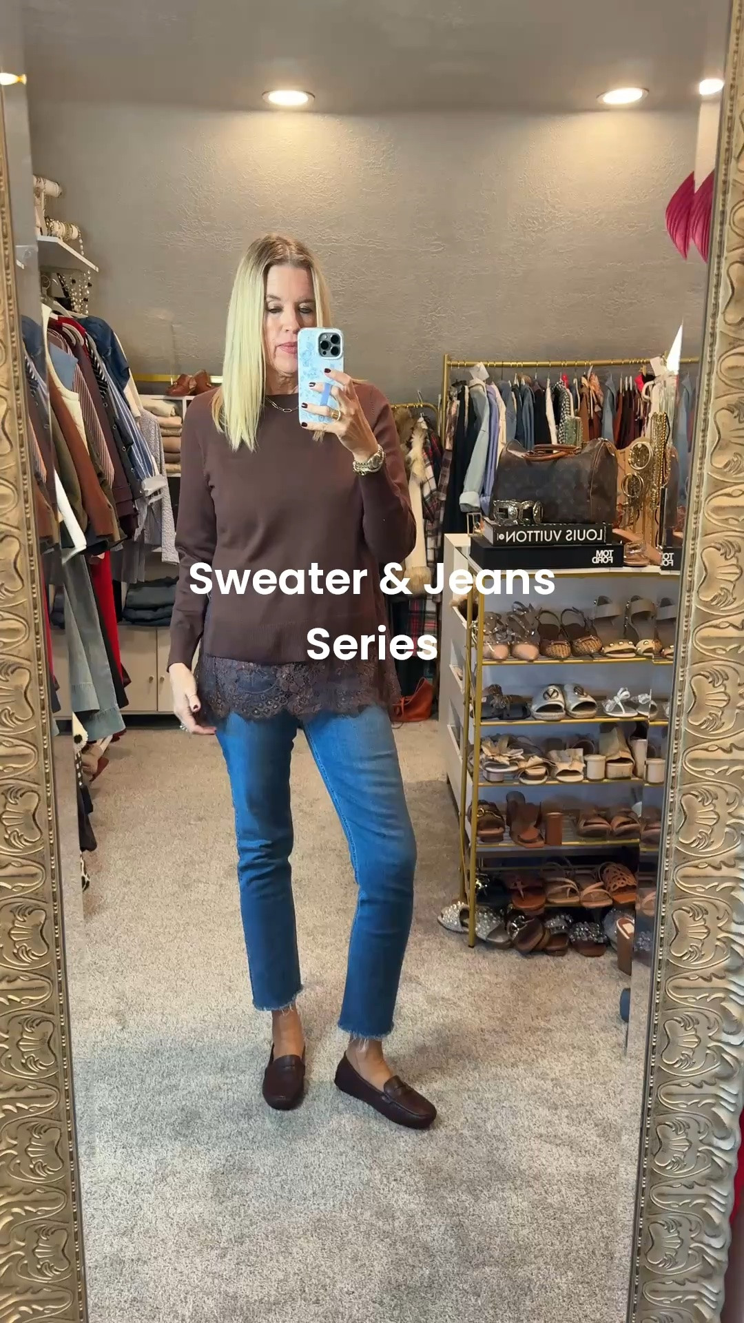 Fall sweater & Jean series under $40 

Jeans are Mother denim straight leg raw hem.. tts

Shoes are brown Affordable loafer  tts

Affordable sweater:
Brown sweater with lace trim and side slits

This one is a Anthropologie pullover with fish detail:
Fits tts and comes in several colors and on sale.
Fits tts

Hoop earrings by Julie voz new Fall collection

#LTKOver40 #LTKSaleAlert #LTKootd