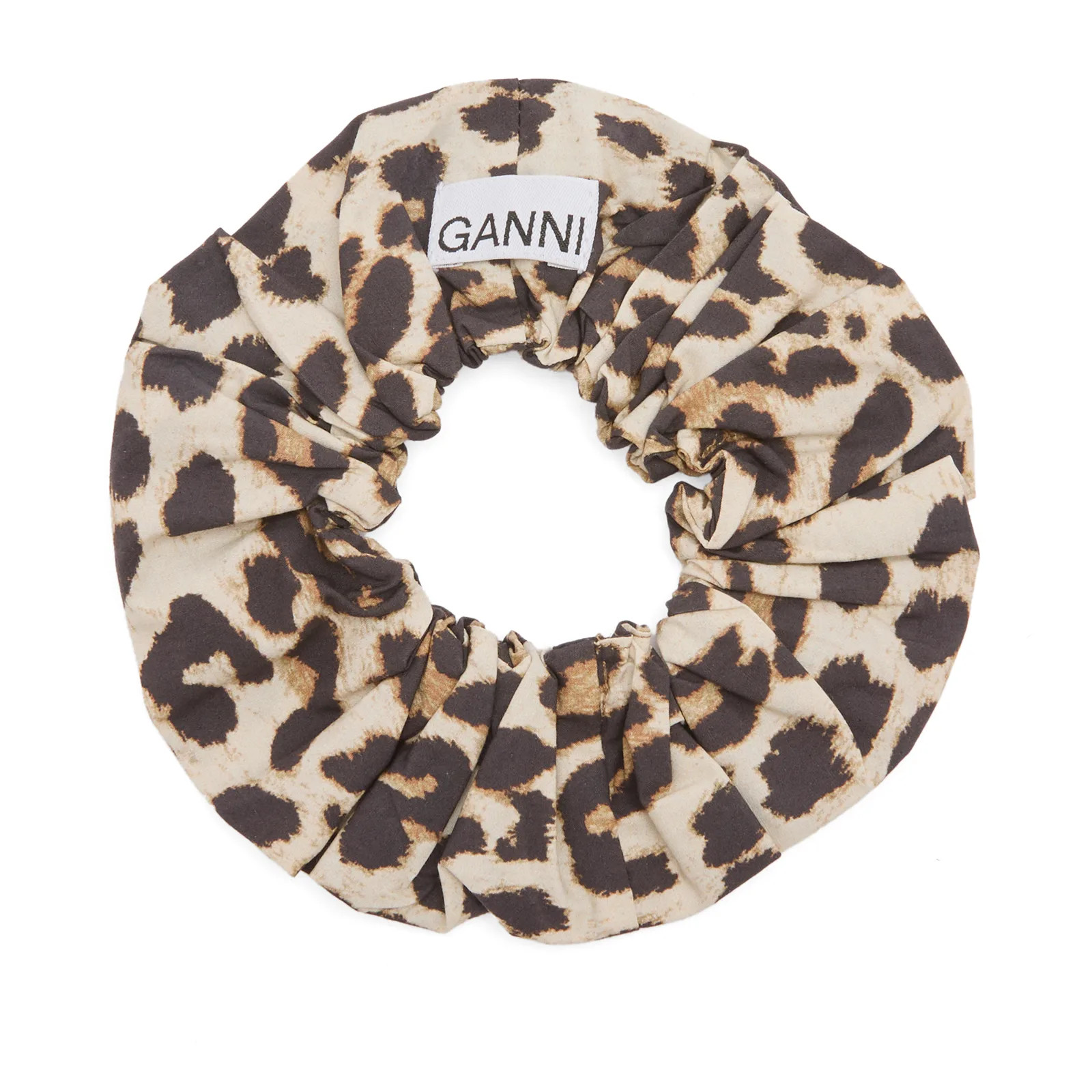 GANNI Women's Printed Cotton Scrunchie in Leopard | END. Clothing