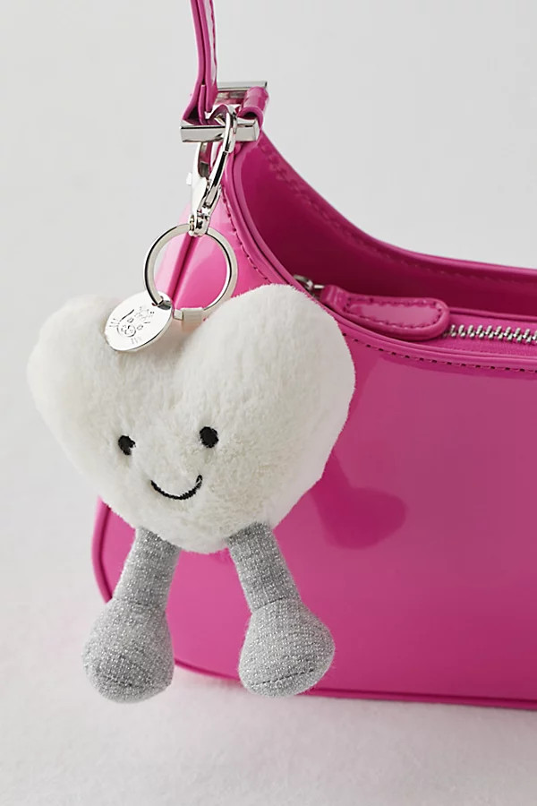 Jellycat Animal Plushie Bag Charm & Keychain in Creme Heart at Urban Outfitters | Urban Outfitters (US and RoW)